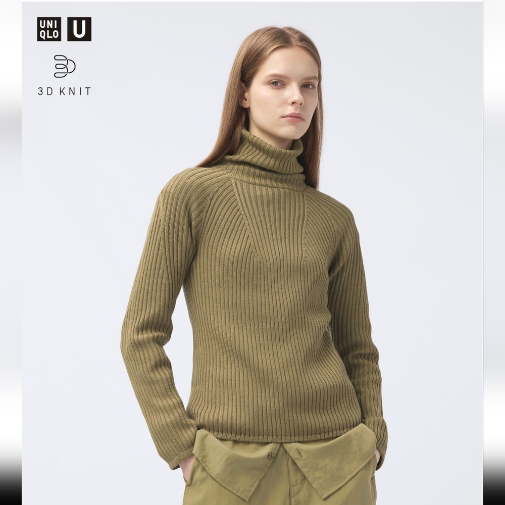 Lemaire x Uniqlo 3D Knit Merino Blend Sweater | Turtleneck